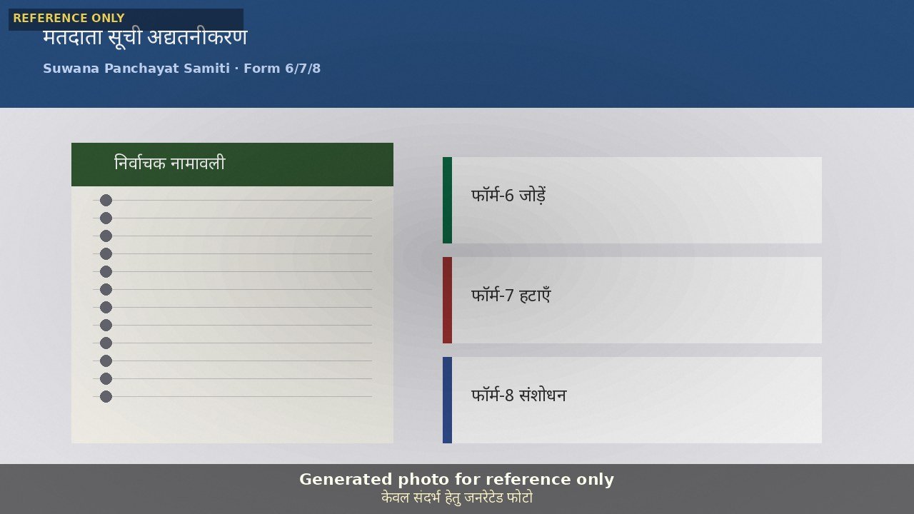 सुवाणा पंचायत समिति: मतदाता सूची में नाम जोड़ने-संशोधन की प्रक्रिया जारी